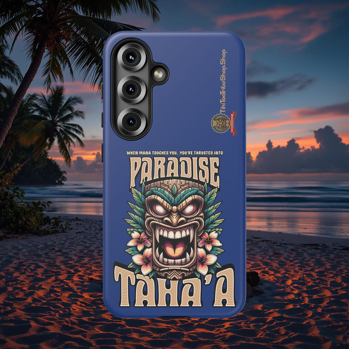 Tahaa – Coque Antichoc Premium « Tiki Féroce » | Design Tribal & Protection Maximale