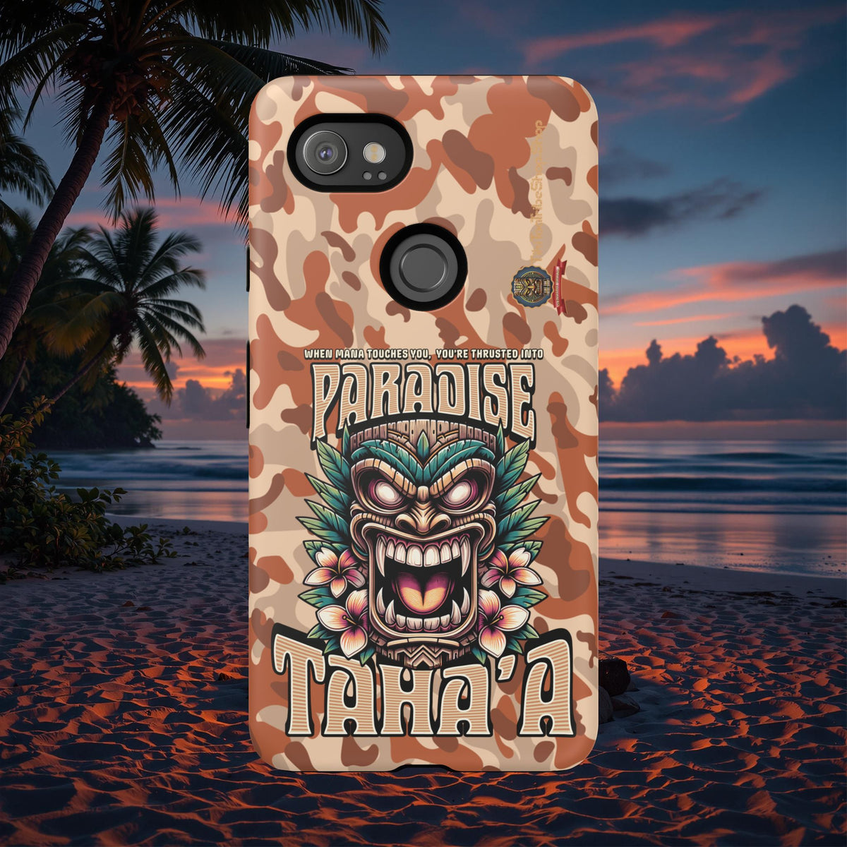 Tahaa – Coque Antichoc Premium « Tiki Féroce » | Design Tribal & Protection Maximale