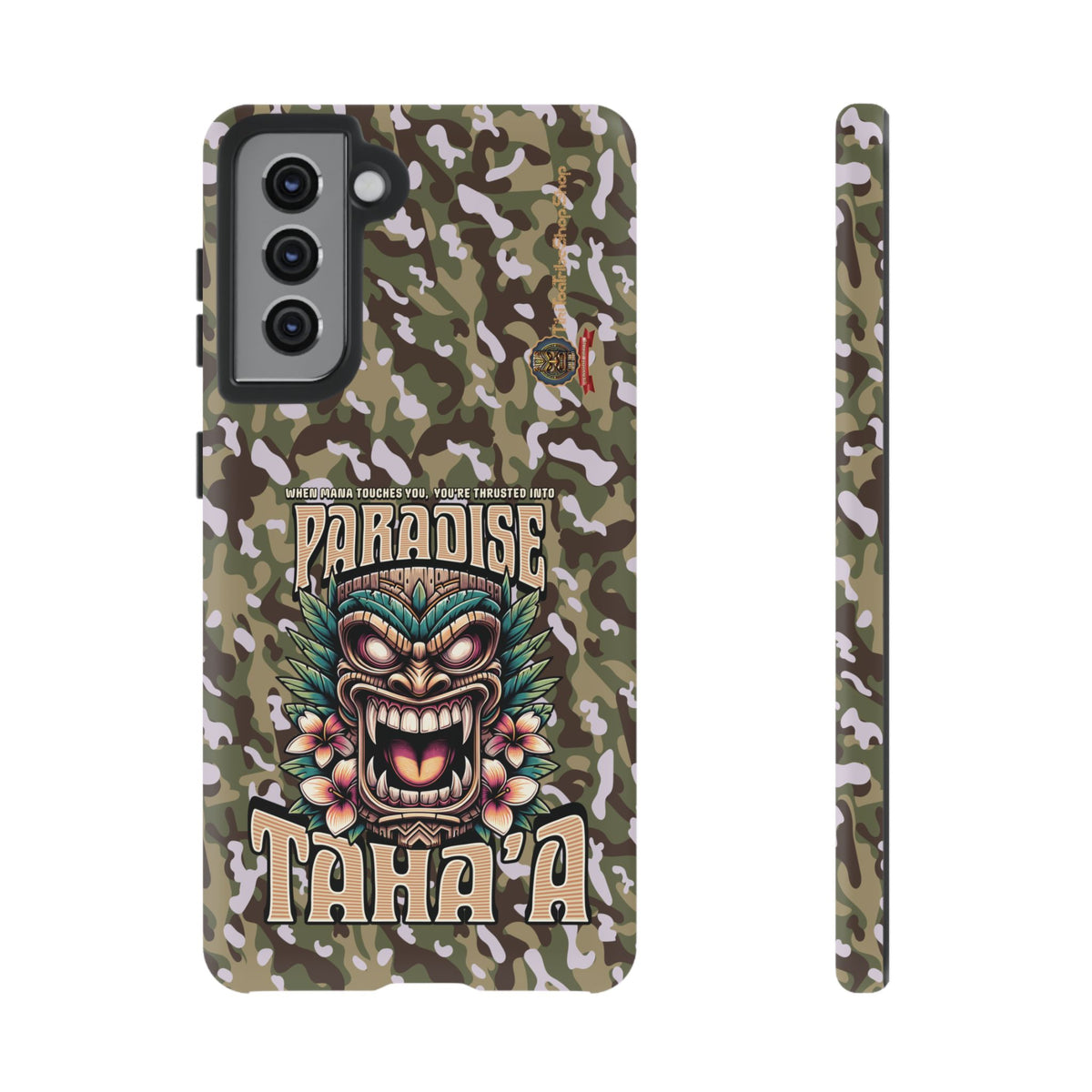 Tahaa – Coque Antichoc Premium « Tiki Féroce » | Design Tribal & Protection Maximale
