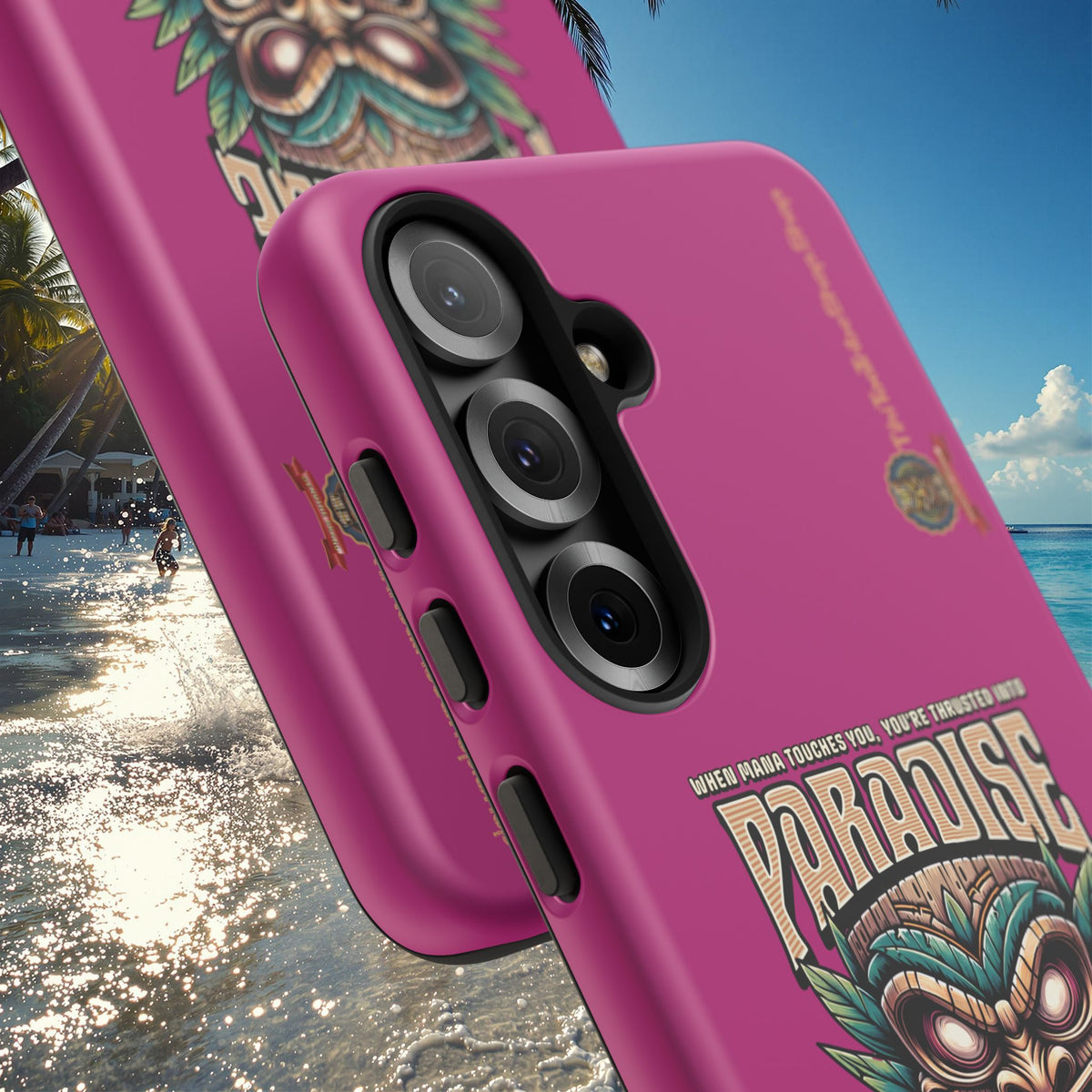 Tahaa – Coque Antichoc Premium « Tiki Féroce » | Design Tribal & Protection Maximale