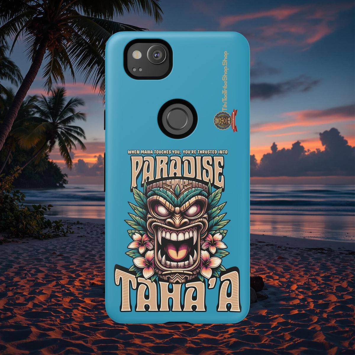 Tahaa – Coque Antichoc Premium « Tiki Féroce » | Design Tribal & Protection Maximale