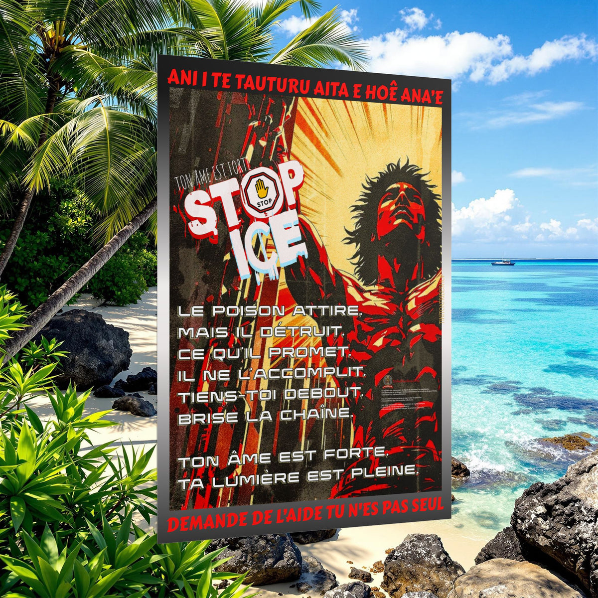 Posters Anti-ICE Polynésie – Affiches de Sensibilisation Contre la Drogue “Paruru i te ora – Brisons les chaînes de l’ICE