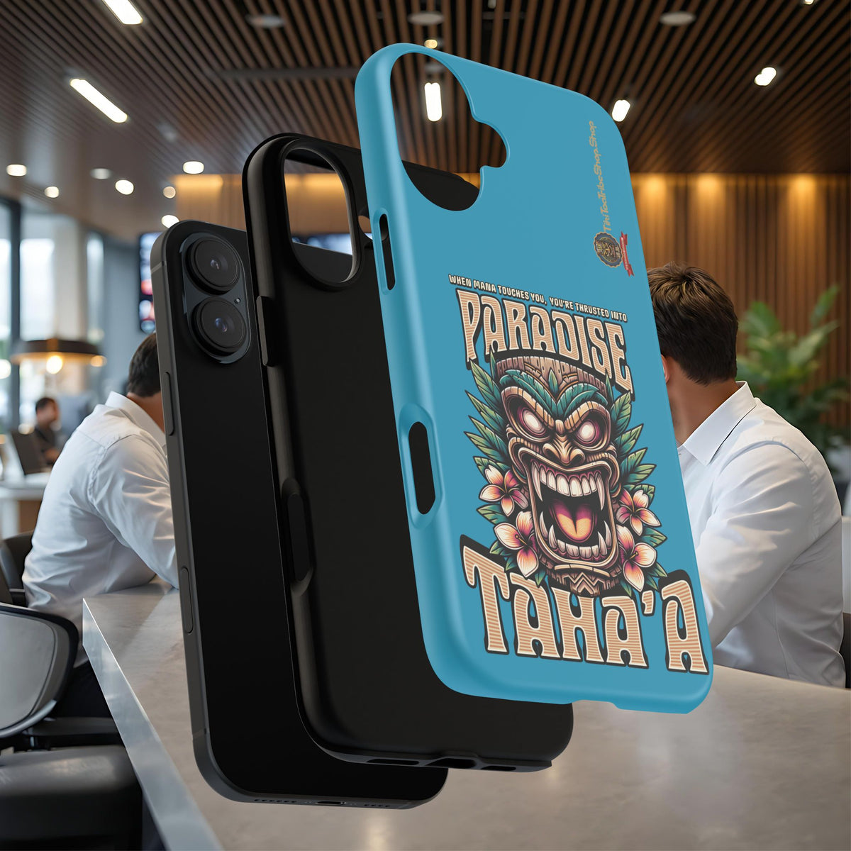 Tahaa – Coque Antichoc Premium « Tiki Féroce » | Design Tribal & Protection Maximale