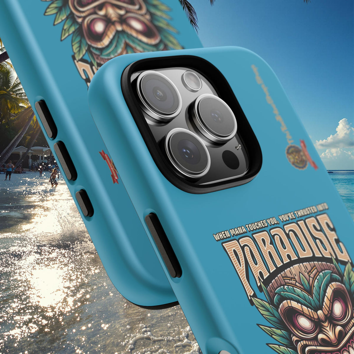 Tahaa – Coque Antichoc Premium « Tiki Féroce » | Design Tribal & Protection Maximale