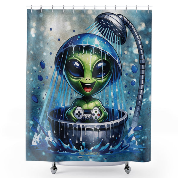 Bain Cosmique Amusant - Petit Alien Joueur & Ambiance Aqua-Gaming