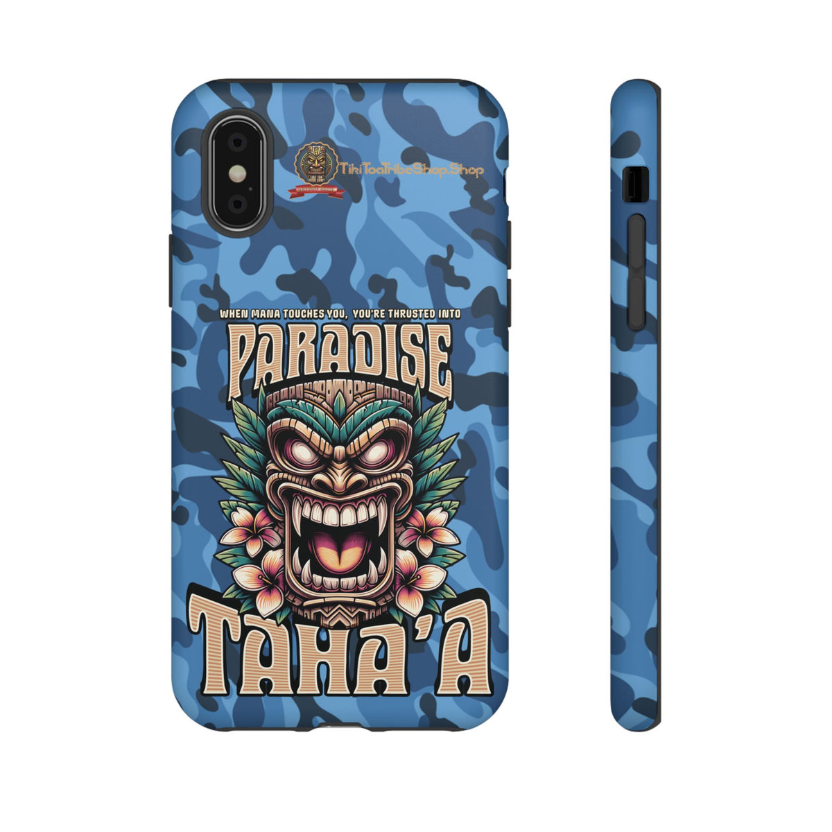 Tahaa – Coque Antichoc Premium « Tiki Féroce » | Design Tribal & Protection Maximale