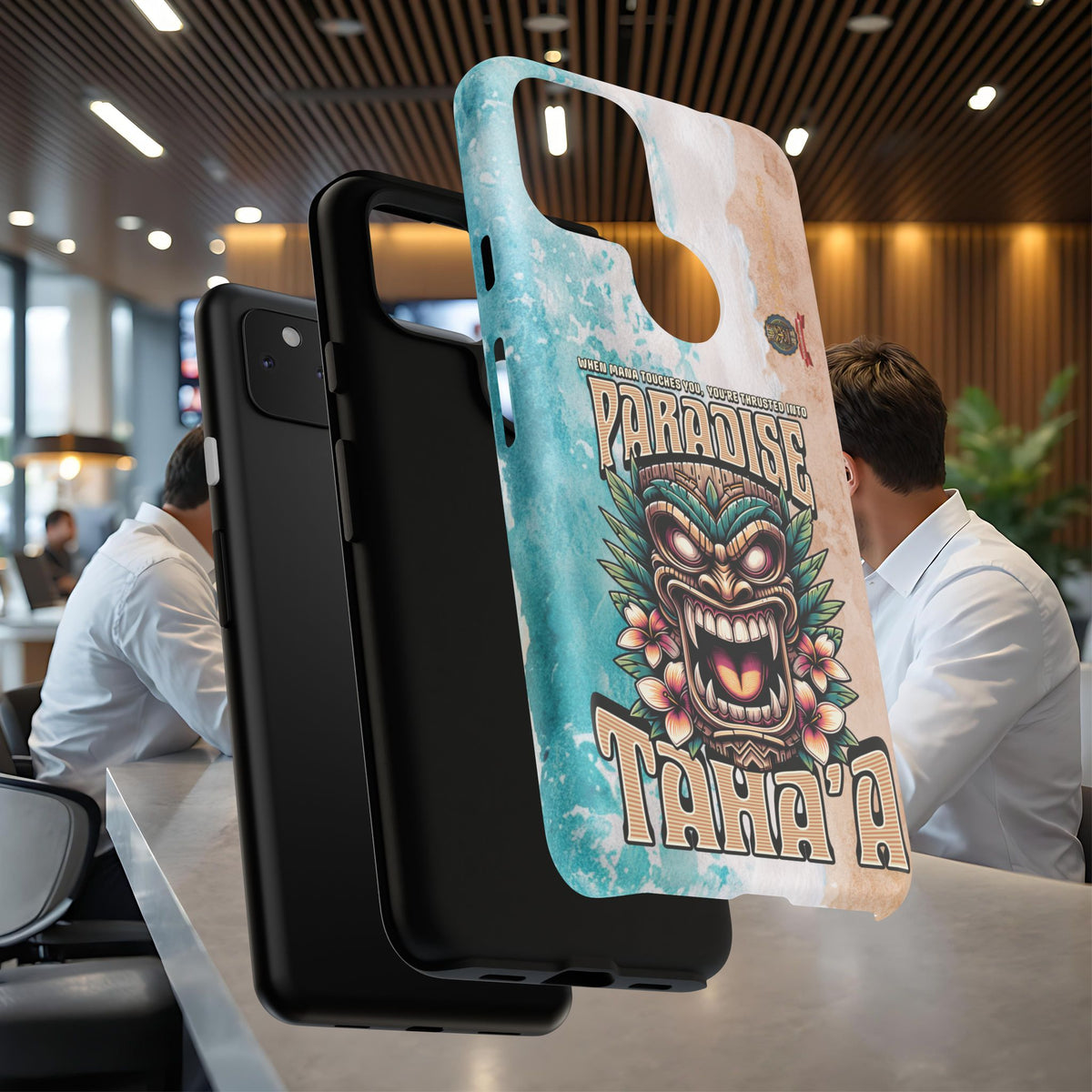Tahaa – Coque Antichoc Premium « Tiki Féroce » | Design Tribal & Protection Maximale