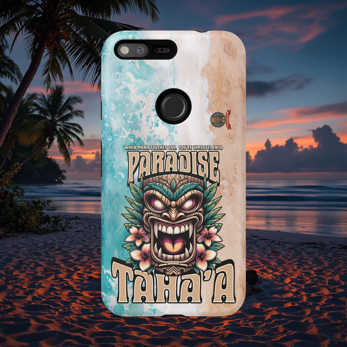 Tahaa – Coque Antichoc Premium « Tiki Féroce » | Design Tribal & Protection Maximale