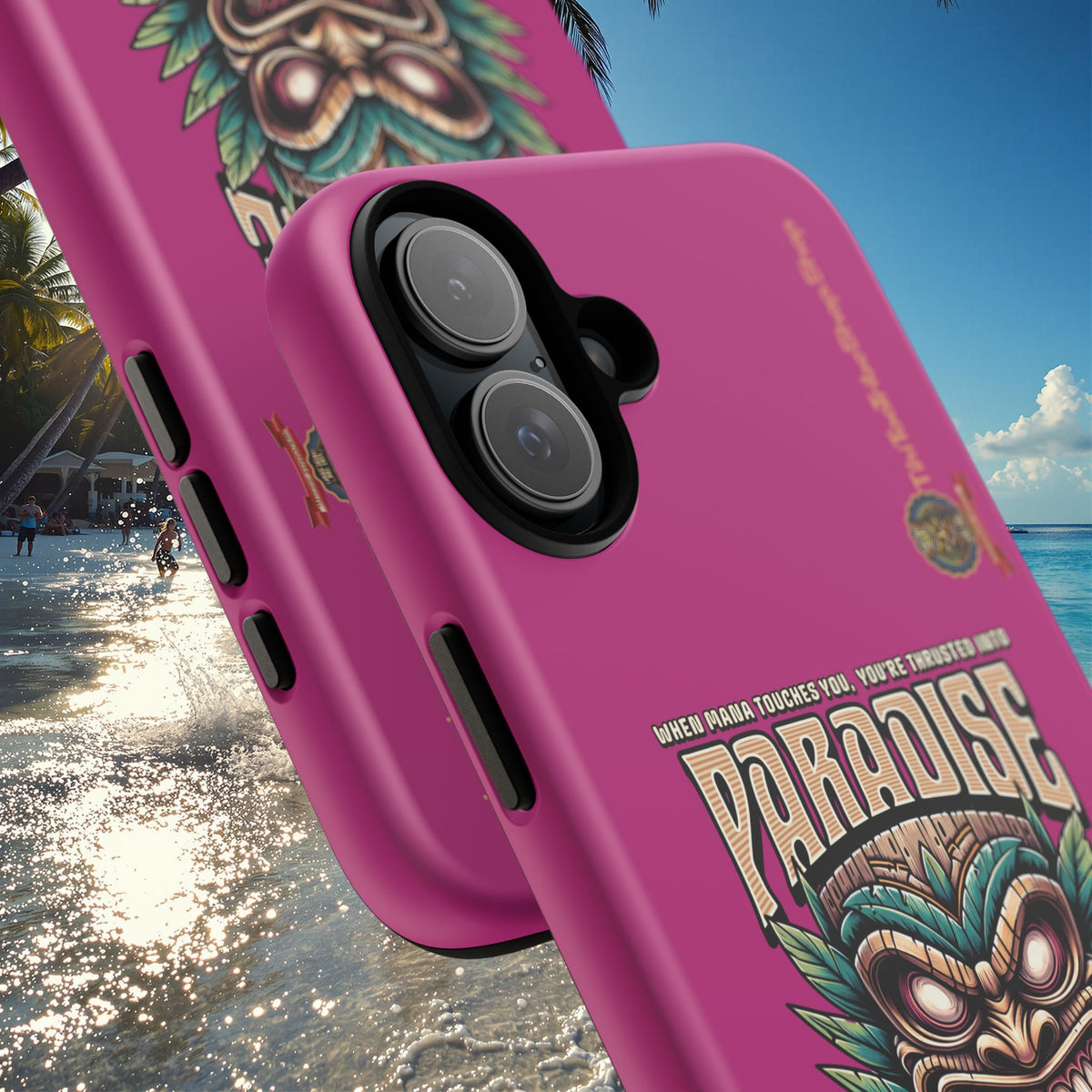 Tahaa – Coque Antichoc Premium « Tiki Féroce » | Design Tribal & Protection Maximale