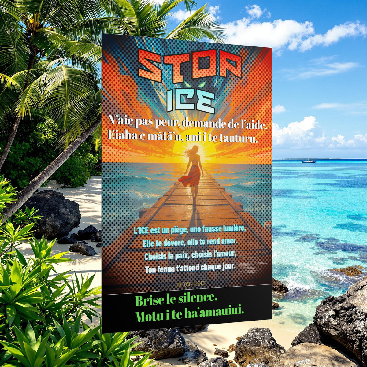 Posters Anti-ICE Polynésie – Affiches de Sensibilisation Contre la Drogue “Paruru i te ora – Brisons les chaînes de l’ICE”