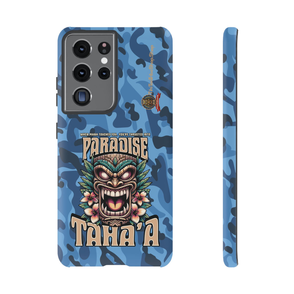 Tahaa – Coque Antichoc Premium « Tiki Féroce » | Design Tribal & Protection Maximale