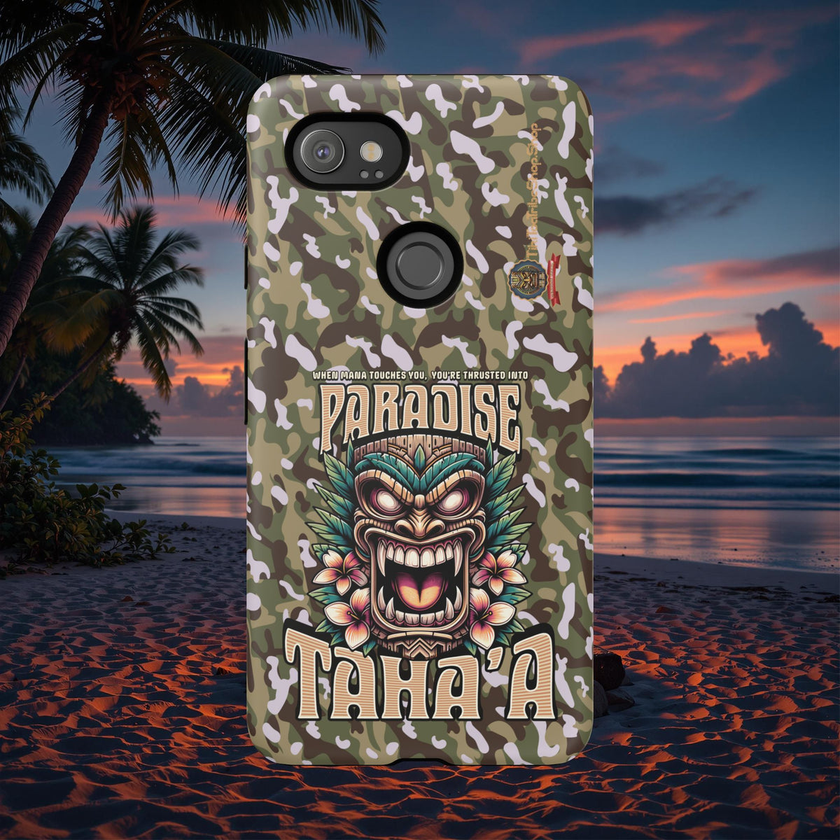 Tahaa – Coque Antichoc Premium « Tiki Féroce » | Design Tribal & Protection Maximale