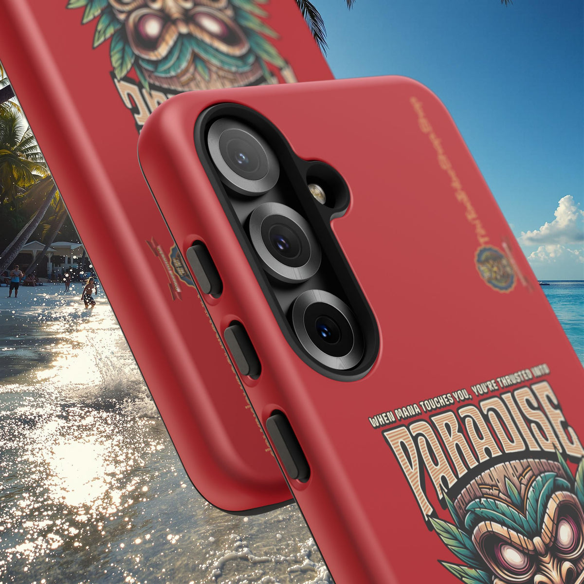 Tahaa – Coque Antichoc Premium « Tiki Féroce » | Design Tribal & Protection Maximale