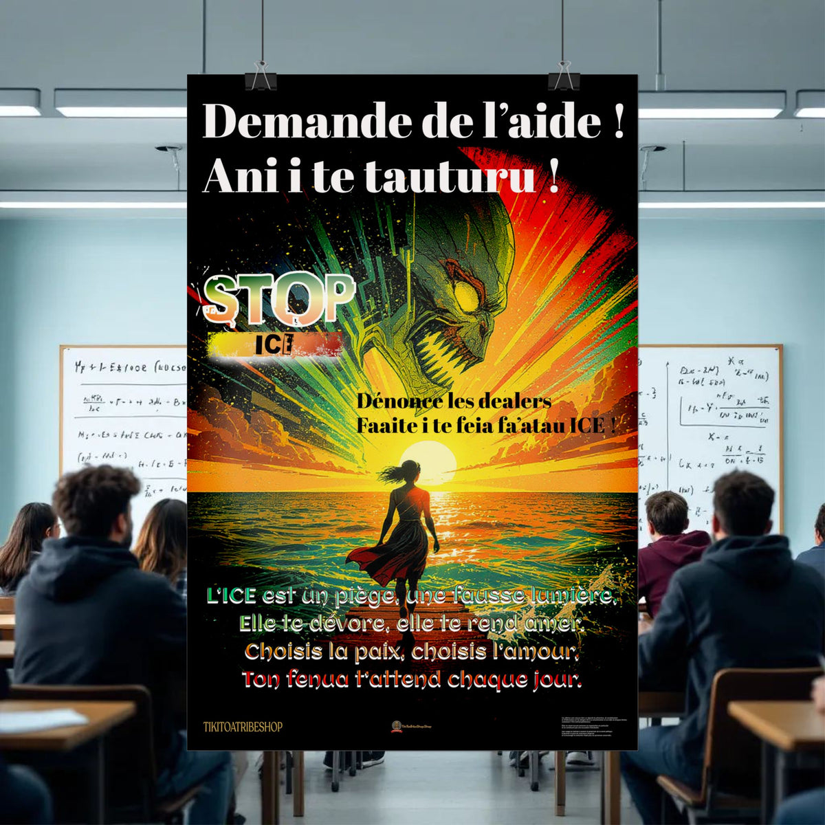 Posters Anti-ICE Polynésie – Affiches de Sensibilisation Contre la Drogue “Paruru i te ora – Brisons les chaînes de l’ICE”