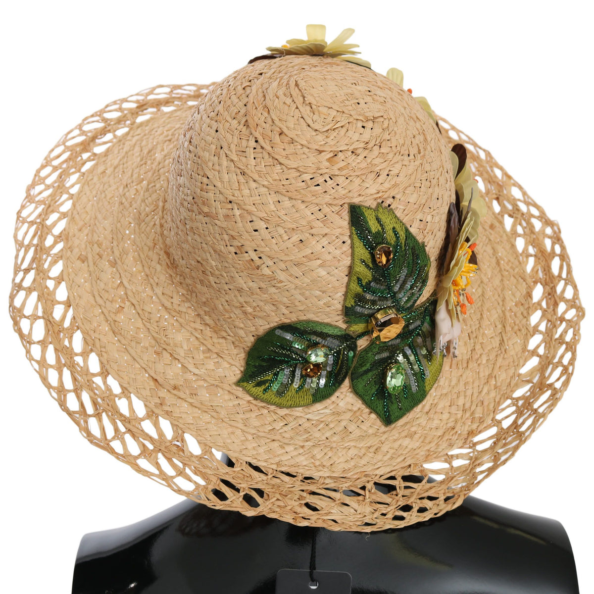Dolce &amp; Gabbana Elegant Beige Floral Bucket Hat