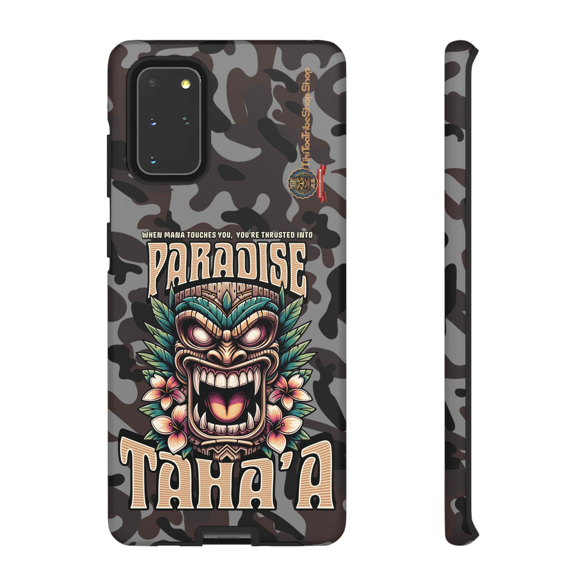 Tahaa – Coque Antichoc Premium « Tiki Féroce » | Design Tribal & Protection Maximale