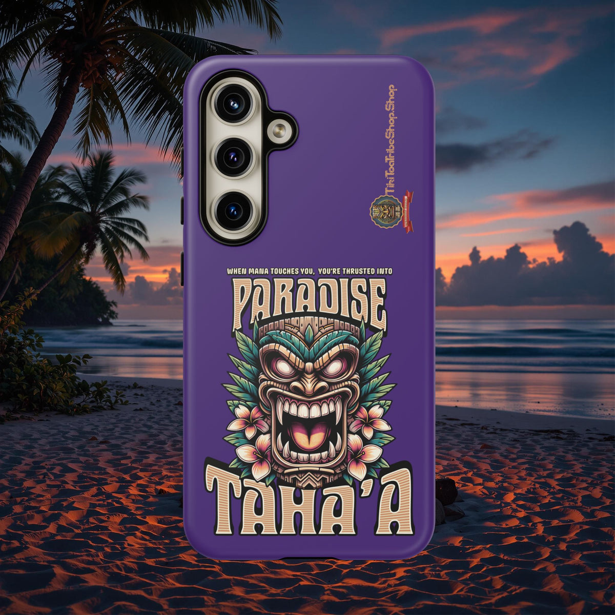 Tahaa – Coque Antichoc Premium « Tiki Féroce » | Design Tribal & Protection Maximale
