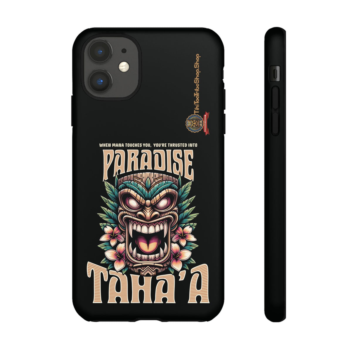 Tahaa – Coque Antichoc Premium « Tiki Féroce » | Design Tribal & Protection Maximale