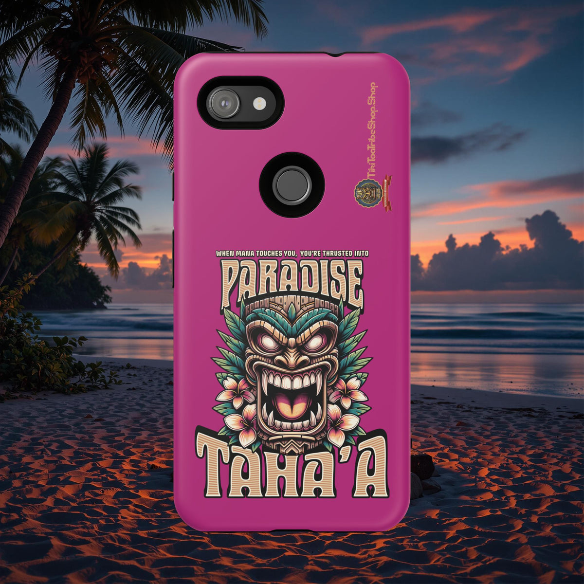 Tahaa – Coque Antichoc Premium « Tiki Féroce » | Design Tribal & Protection Maximale