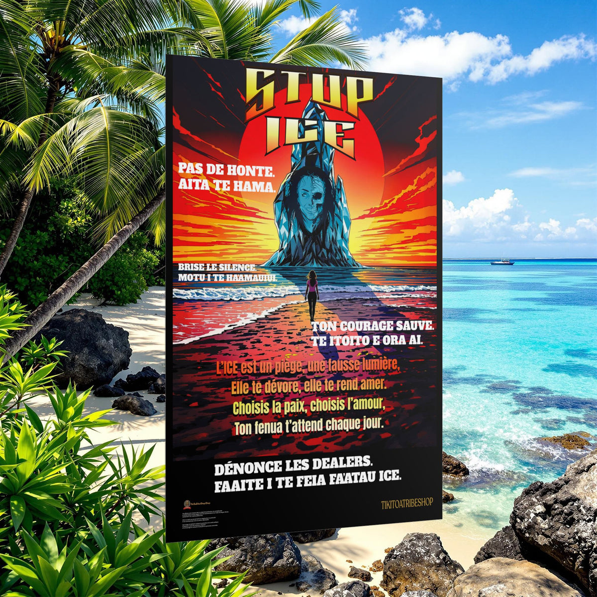 Posters Anti-ICE Polynésie – Affiches de Sensibilisation Contre la Drogue “Paruru i te ora – Brisons les chaînes de l’ICE”