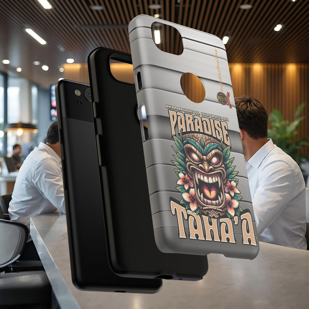Tahaa – Coque Antichoc Premium « Tiki Féroce » | Design Tribal & Protection Maximale