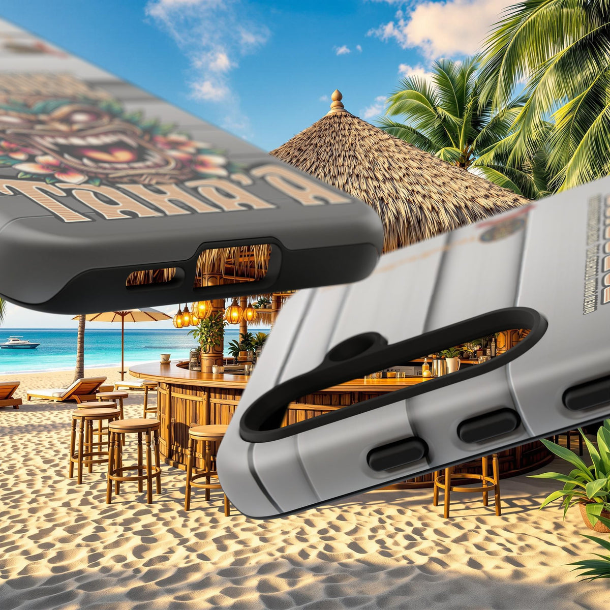Tahaa – Coque Antichoc Premium « Tiki Féroce » | Design Tribal & Protection Maximale