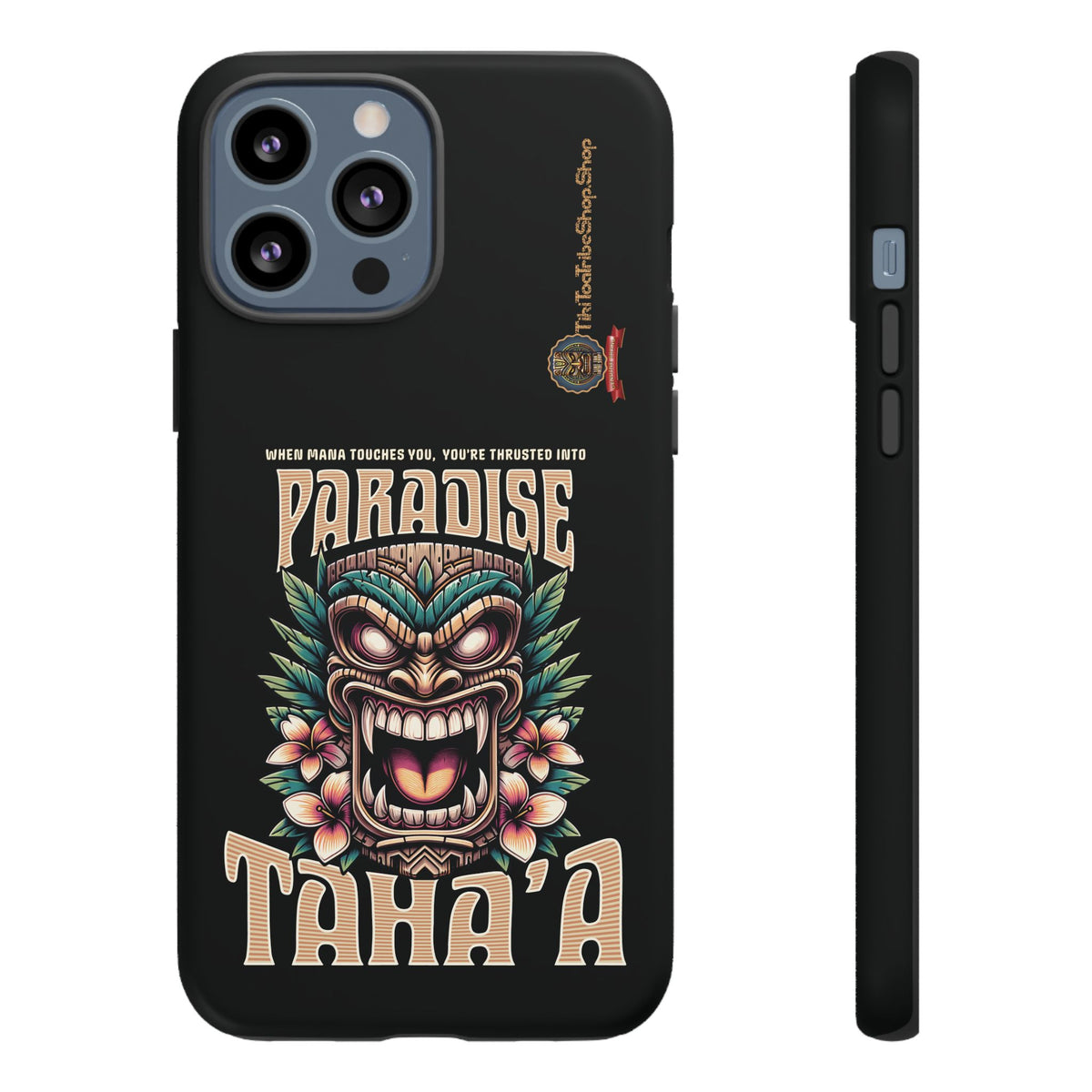 Tahaa – Coque Antichoc Premium « Tiki Féroce » | Design Tribal & Protection Maximale