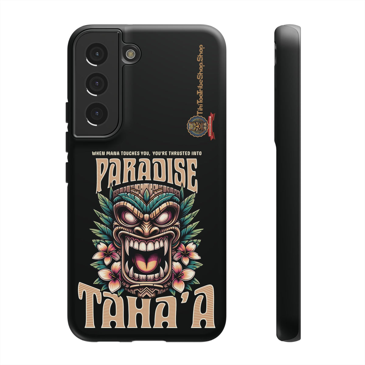 Tahaa – Coque Antichoc Premium « Tiki Féroce » | Design Tribal & Protection Maximale