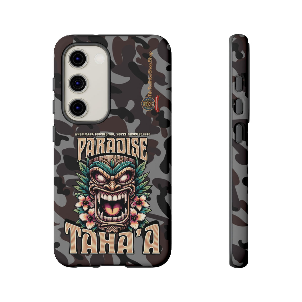 Tahaa – Coque Antichoc Premium « Tiki Féroce » | Design Tribal & Protection Maximale