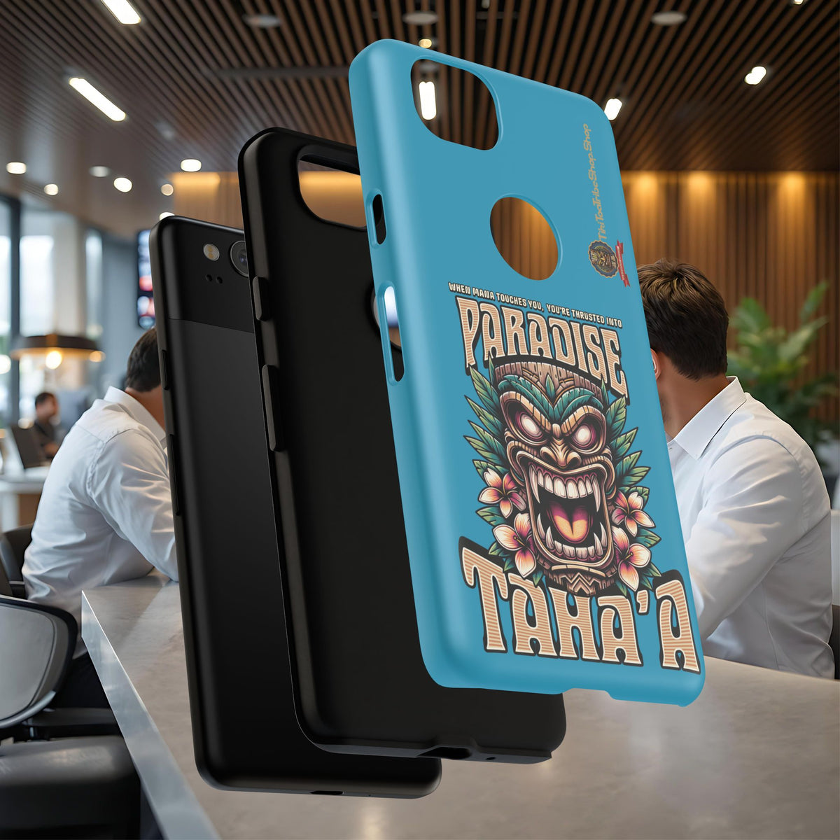 Tahaa – Coque Antichoc Premium « Tiki Féroce » | Design Tribal & Protection Maximale