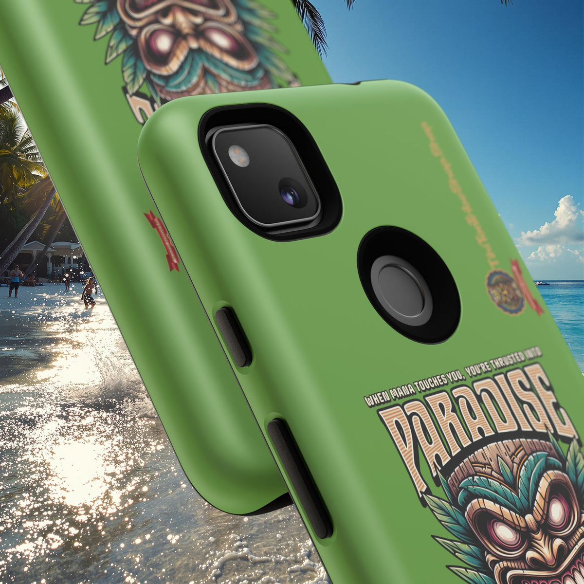 Tahaa – Coque Antichoc Premium « Tiki Féroce » | Design Tribal & Protection Maximale