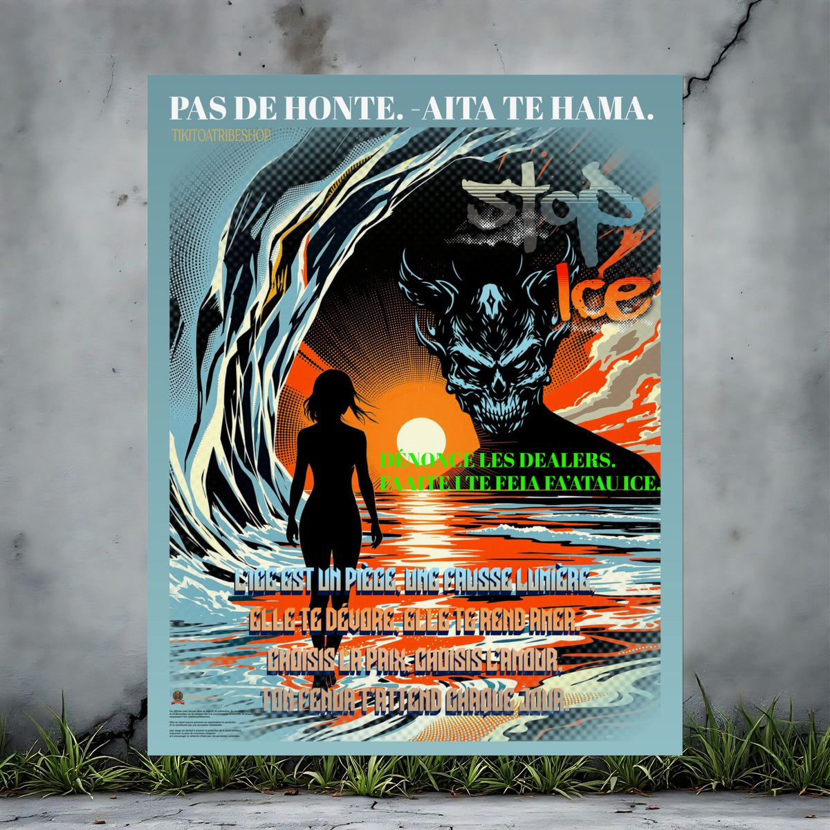 Posters Anti-ICE Polynésie – Affiches de Sensibilisation Contre la Drogue “Paruru i te ora – Brisons les chaînes de l’ICE”