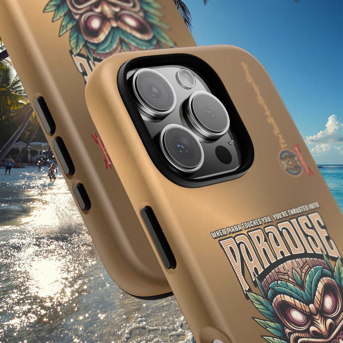 Tahaa – Coque Antichoc Premium « Tiki Féroce » | Design Tribal & Protection Maximale