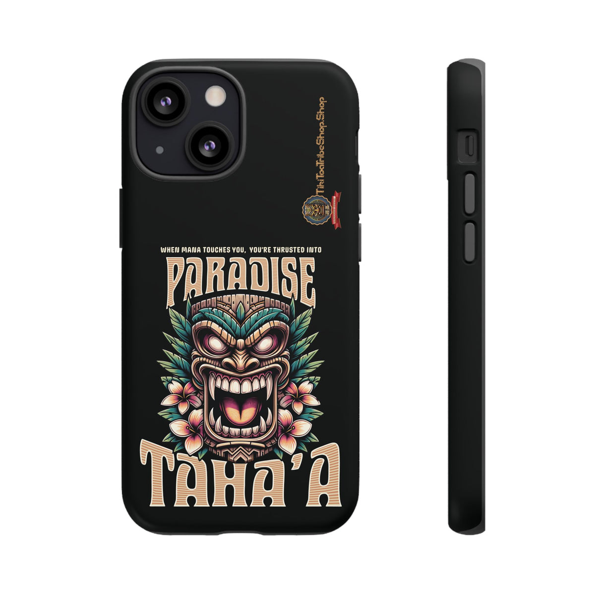 Tahaa – Coque Antichoc Premium « Tiki Féroce » | Design Tribal & Protection Maximale
