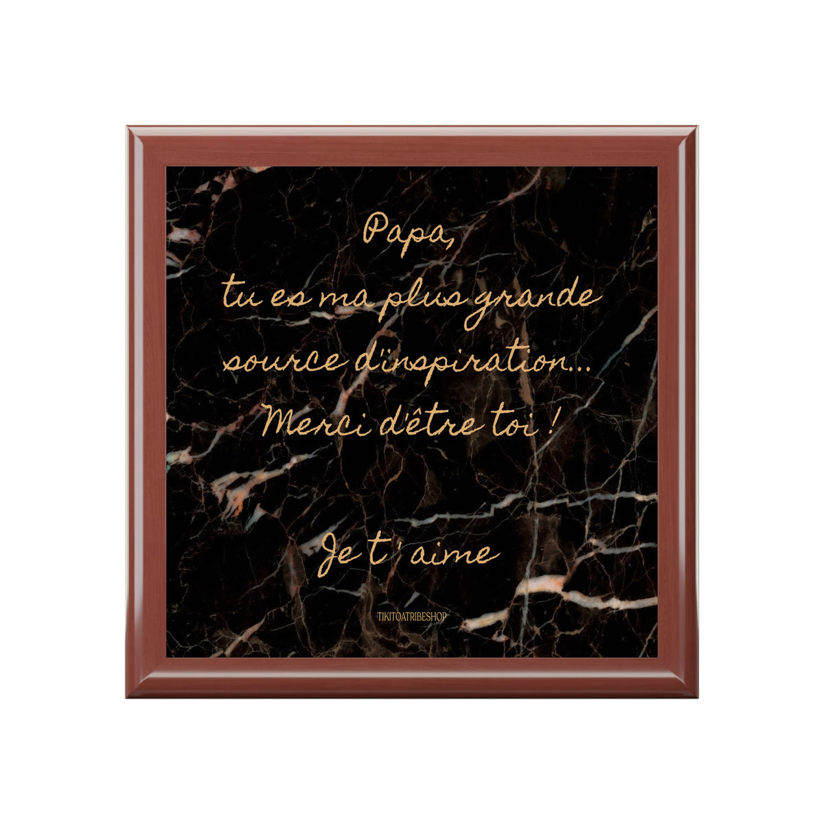 Coffret à Bijoux en bois noble avec carreaux céramique