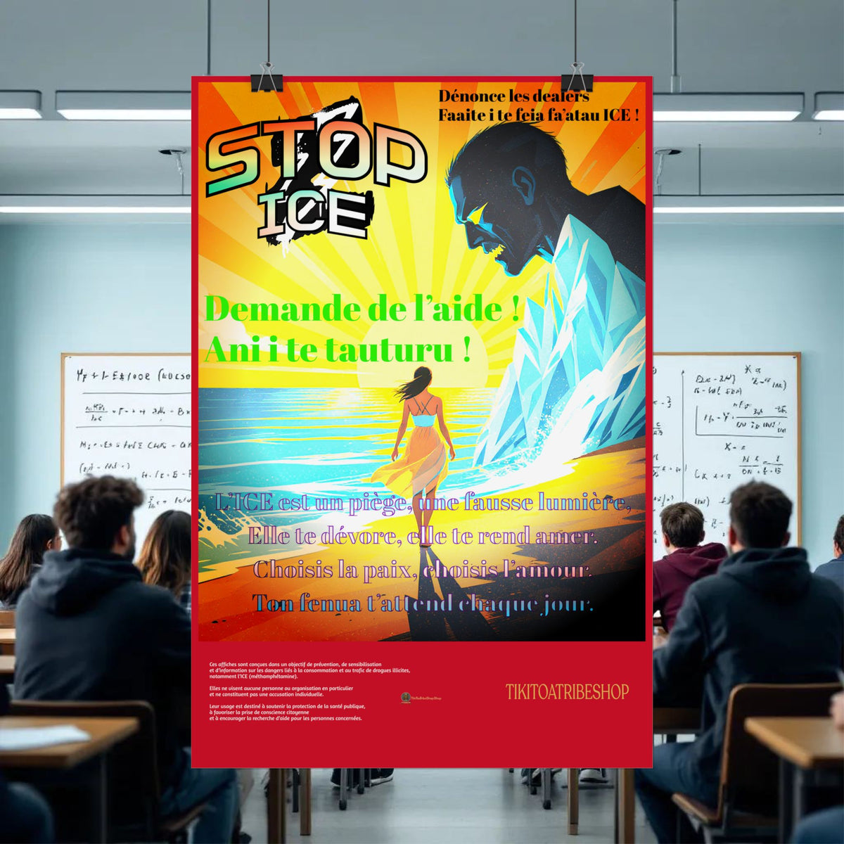 Anti-ICE Polynésie – Affiches de Sensibilisation Contre la Drogue “Paruru i te ora – Brisons les chaînes de l’ICE”