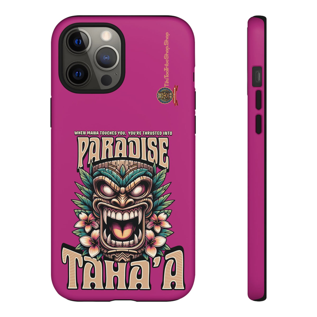 Tahaa – Coque Antichoc Premium « Tiki Féroce » | Design Tribal & Protection Maximale