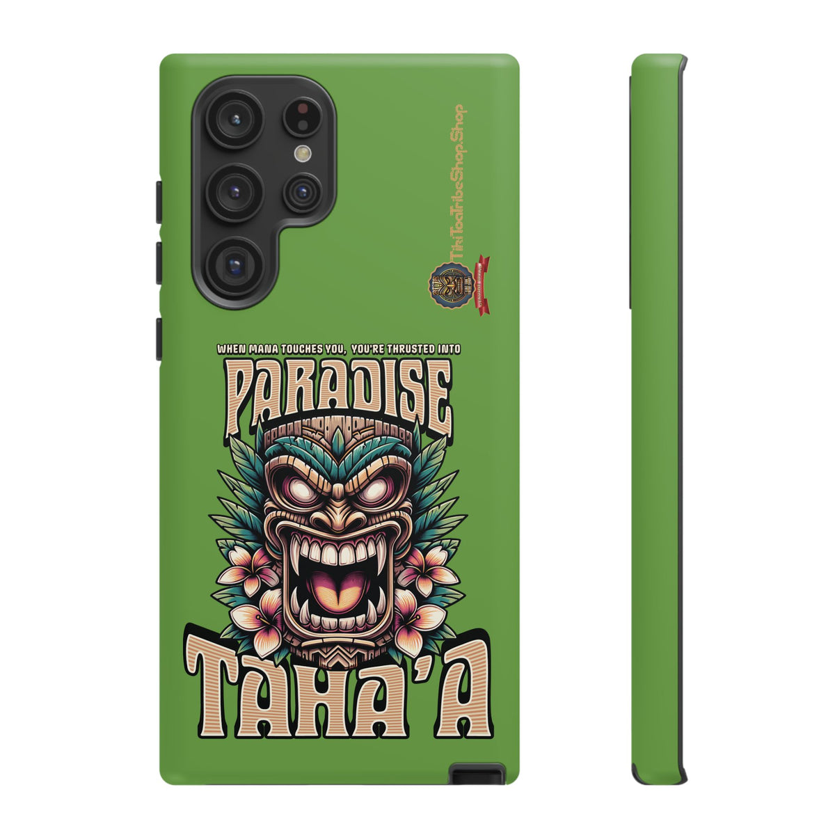 Tahaa – Coque Antichoc Premium « Tiki Féroce » | Design Tribal & Protection Maximale