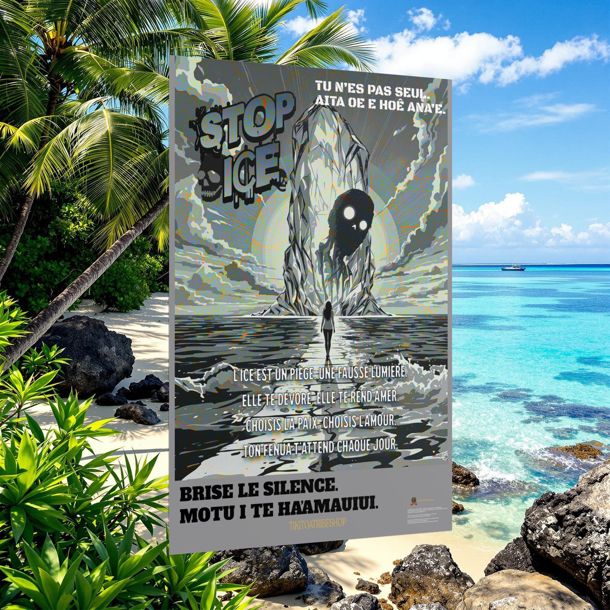 Posters Anti-ICE Polynésie – Affiches de Sensibilisation Contre la Drogue “Paruru i te ora – Brisons les chaînes de l’ICE”