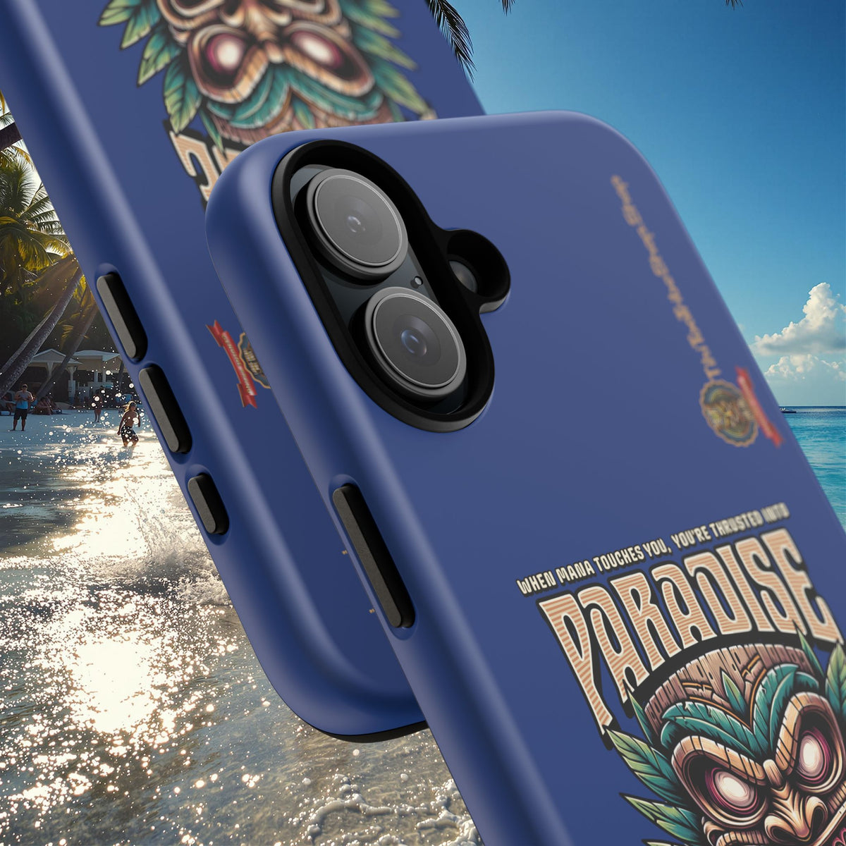 Tahaa – Coque Antichoc Premium « Tiki Féroce » | Design Tribal & Protection Maximale