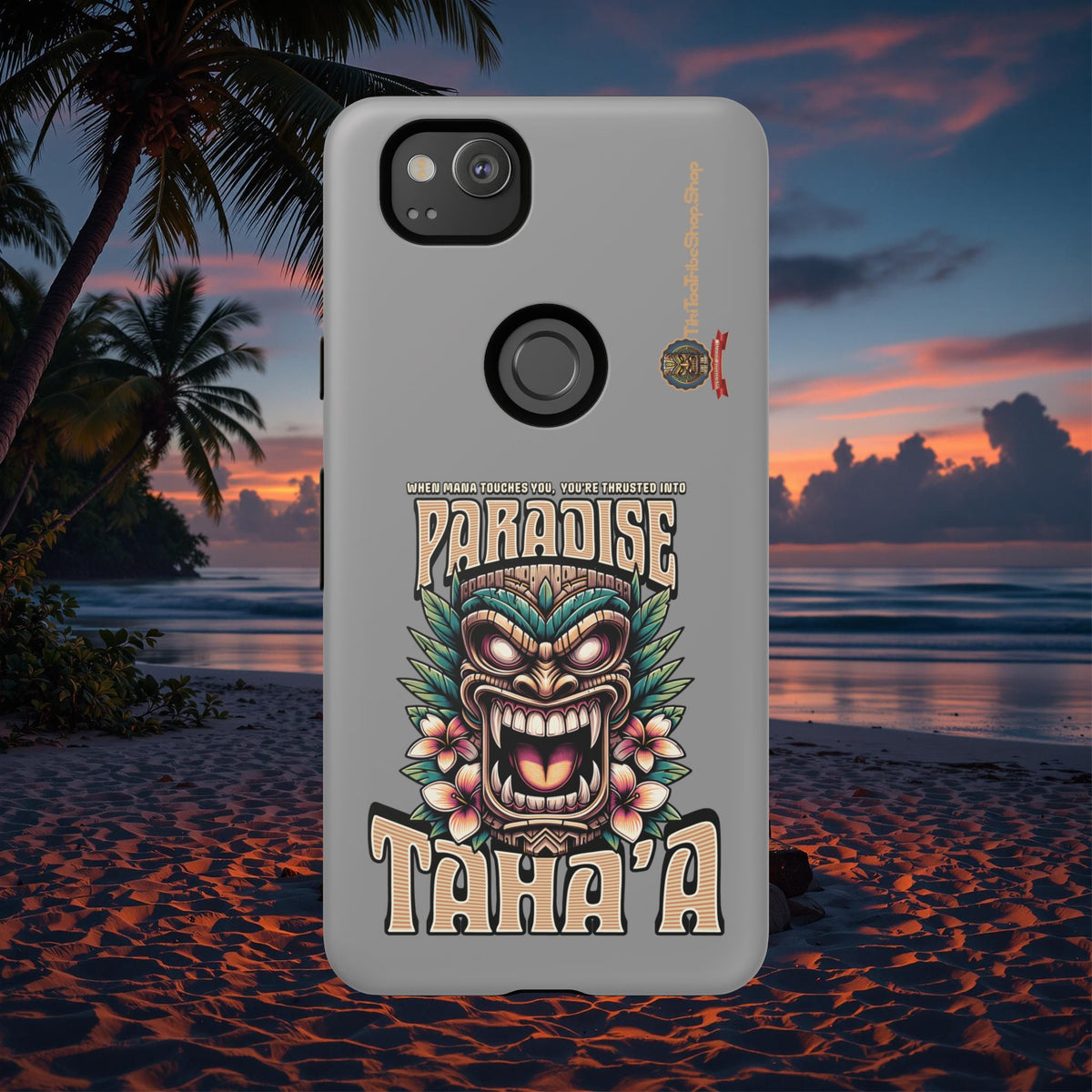 Tahaa – Coque Antichoc Premium « Tiki Féroce » | Design Tribal & Protection Maximale