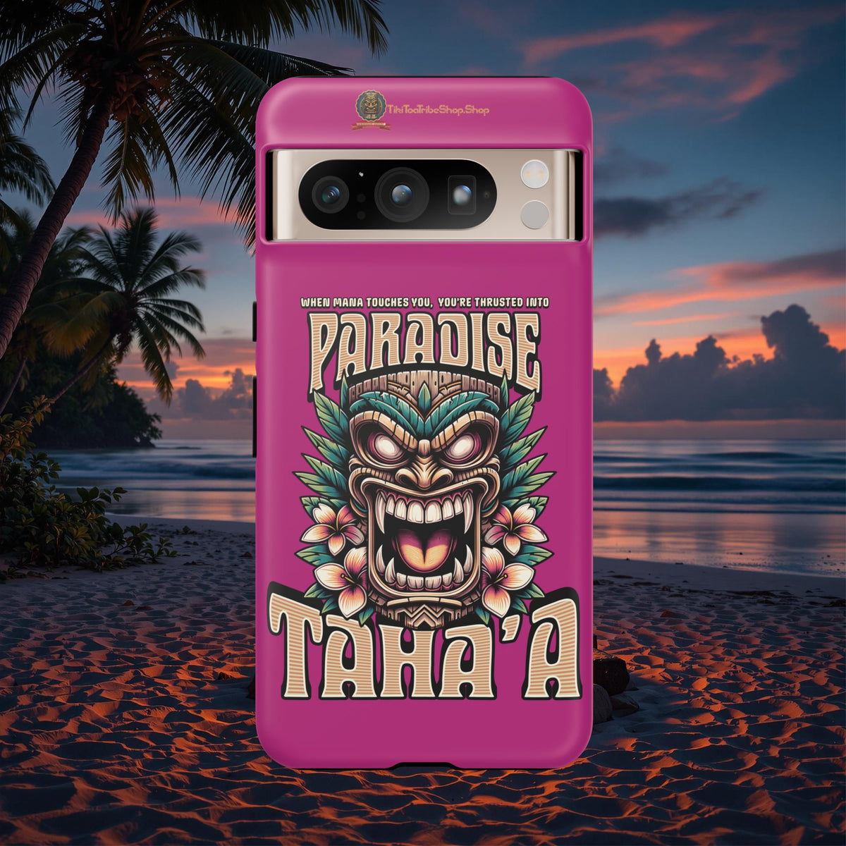 Tahaa – Coque Antichoc Premium « Tiki Féroce » | Design Tribal & Protection Maximale