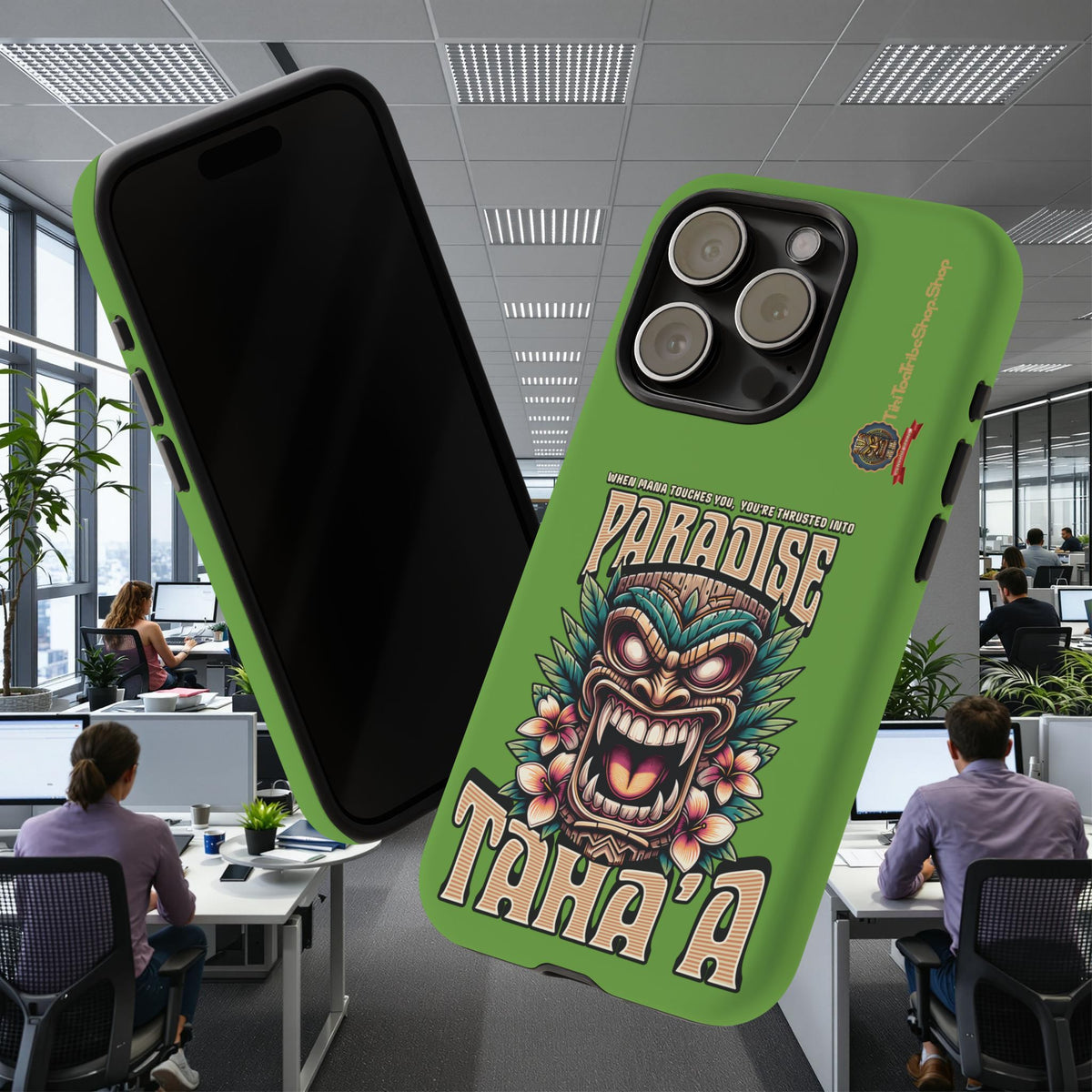 Tahaa – Coque Antichoc Premium « Tiki Féroce » | Design Tribal & Protection Maximale