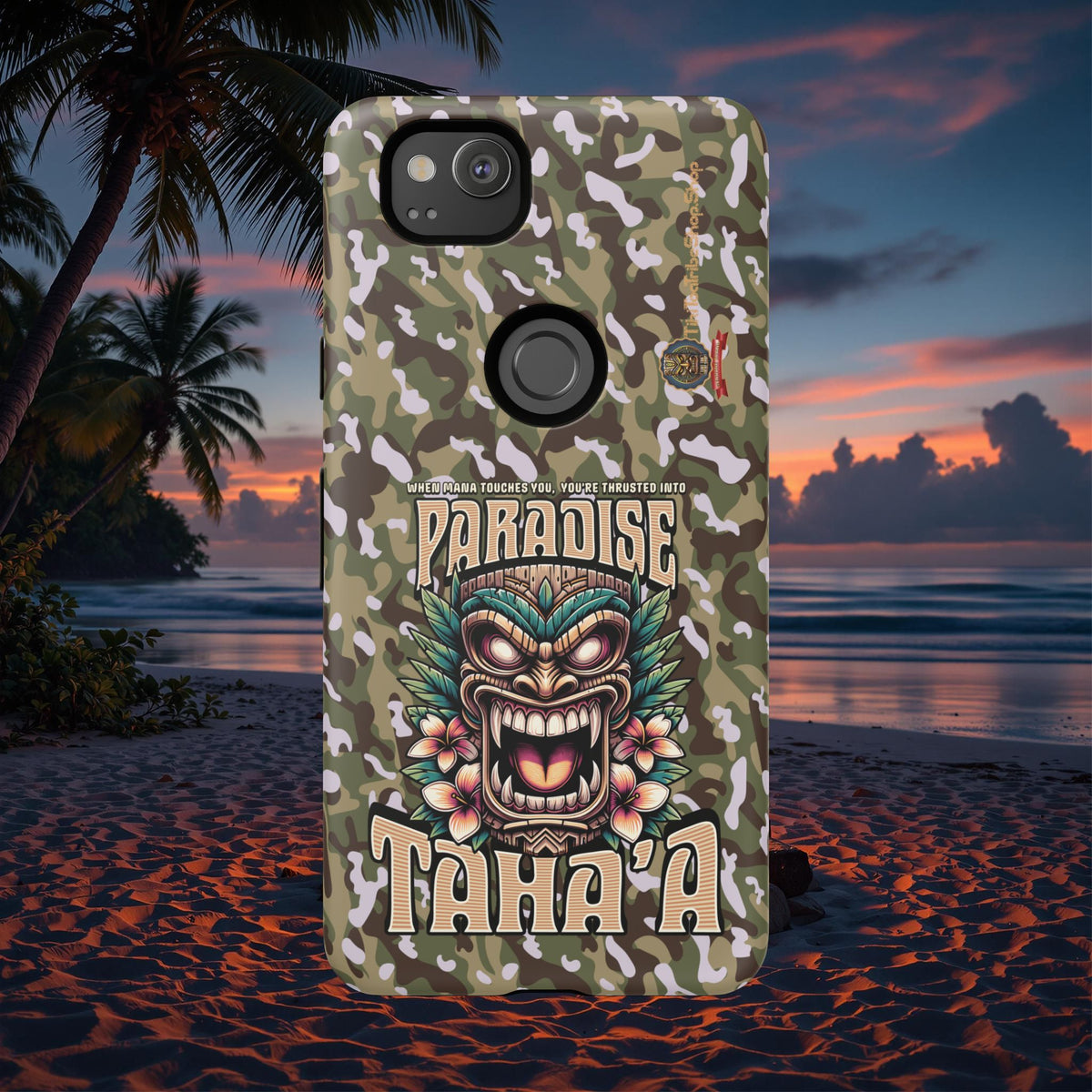 Tahaa – Coque Antichoc Premium « Tiki Féroce » | Design Tribal & Protection Maximale