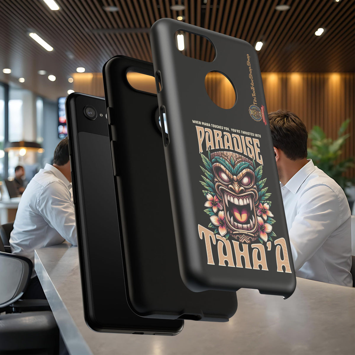 Tahaa – Coque Antichoc Premium « Tiki Féroce » | Design Tribal & Protection Maximale