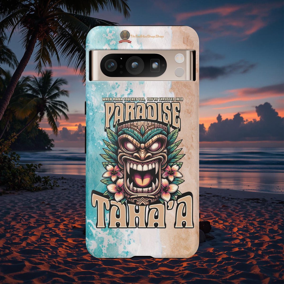 Tahaa – Coque Antichoc Premium « Tiki Féroce » | Design Tribal & Protection Maximale