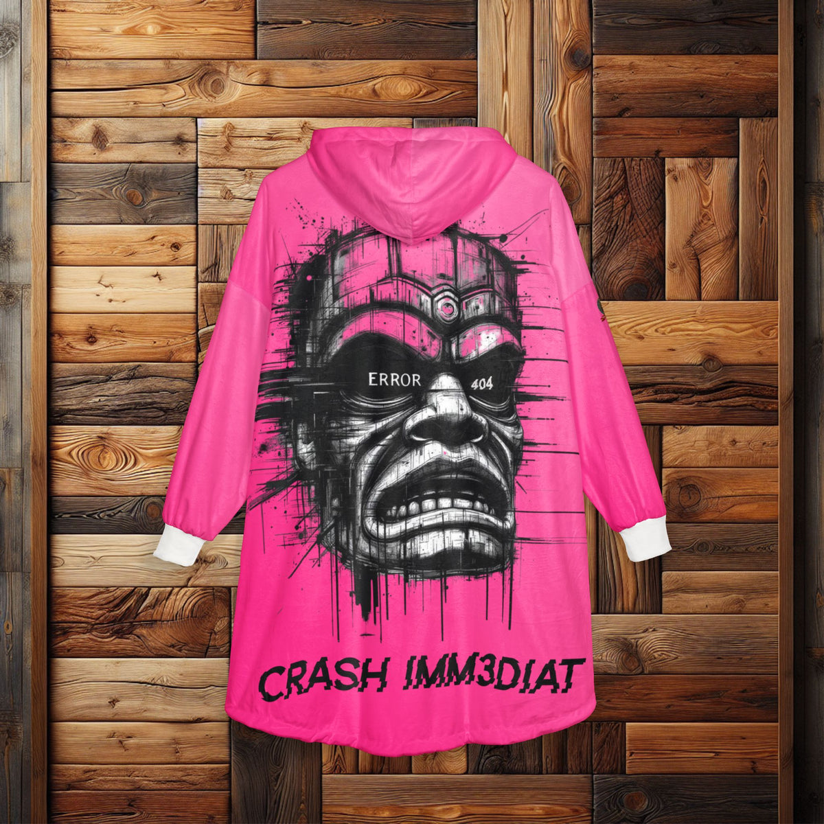 Tiki Glitch &amp; Error Hooded Fleece Blanket