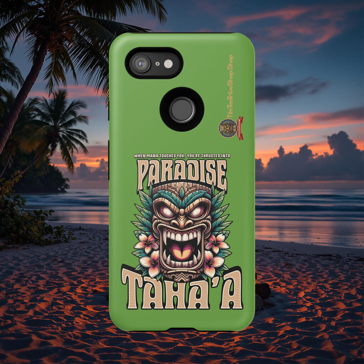 Tahaa – Coque Antichoc Premium « Tiki Féroce » | Design Tribal & Protection Maximale