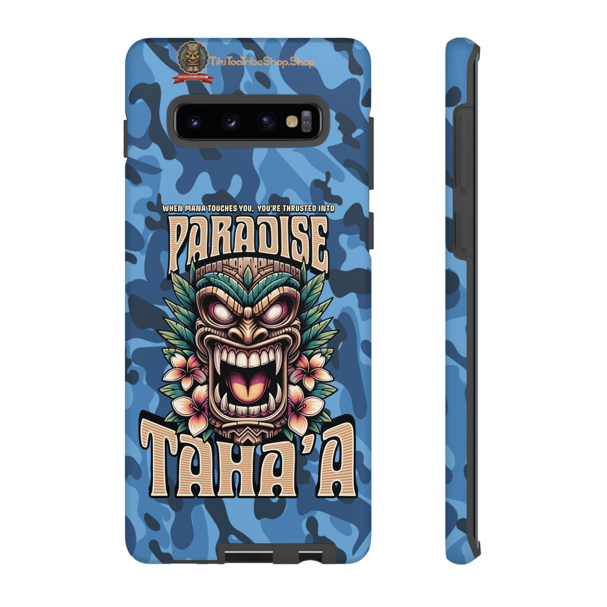 Tahaa – Coque Antichoc Premium « Tiki Féroce » | Design Tribal & Protection Maximale