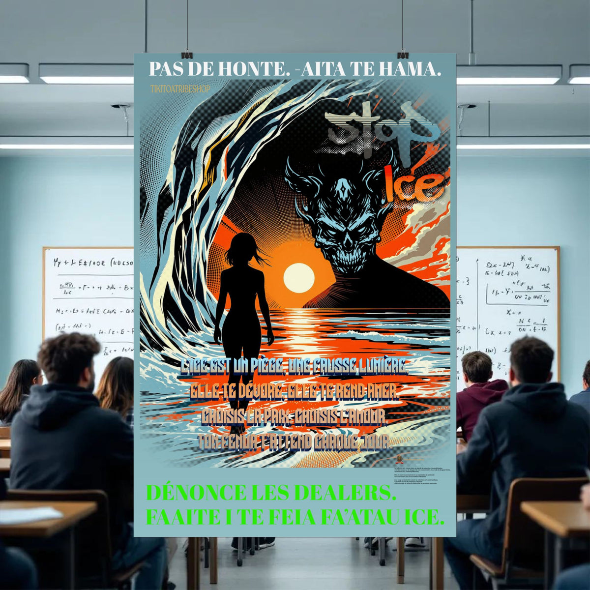 Posters Anti-ICE Polynésie – Affiches de Sensibilisation Contre la Drogue “Paruru i te ora – Brisons les chaînes de l’ICE”